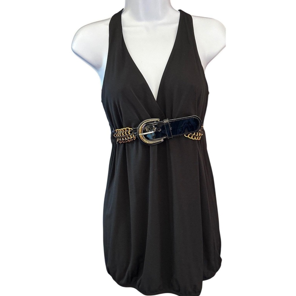 Vintage Y2K Studio Y Bubble Hem Mini Blouse Night Out Clubwear Cocktail